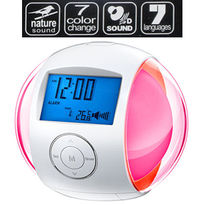 Nature Sound Clock with 7-color Light(White)