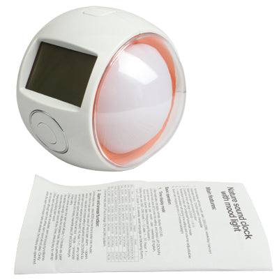 Nature Sound Clock with 7-color Light(White)