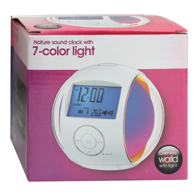 Nature Sound Clock with 7-color Light(White)