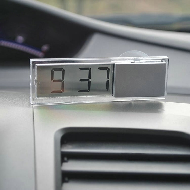 K-033 Mini Car Electronic Auto Clock Digital Transparent LCD Display with Sucker