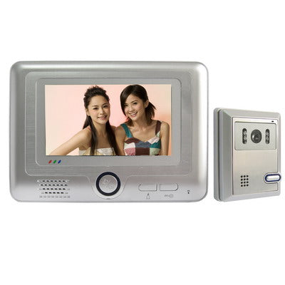 7 inch hands free color video door phone system with hand move alarm function