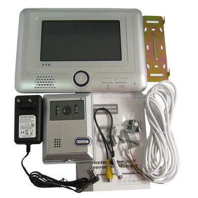 7 inch hands free color video door phone system with hand move alarm function