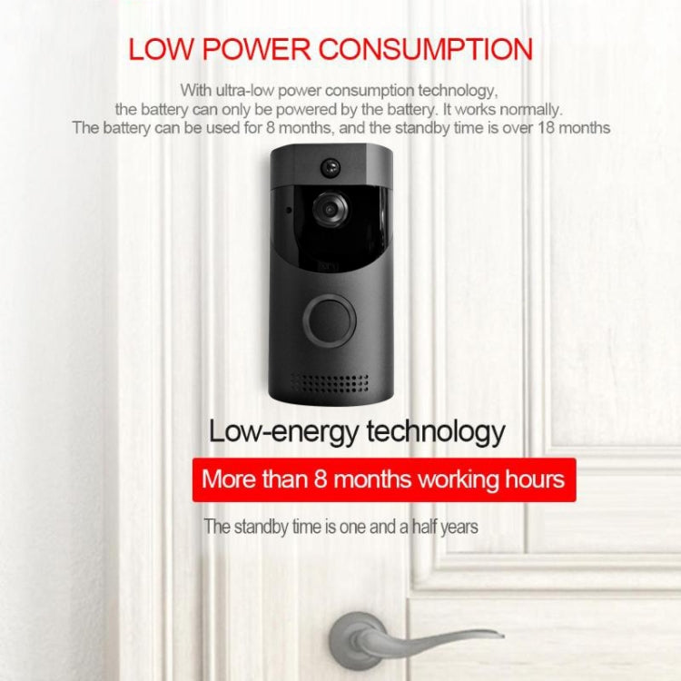 B30 720P 2.4GHz WiFi Low Power Smart Video Doorbell without Dingdong Bell, Support Infrared Night Vision/ Video Talk-back / PIR Detection