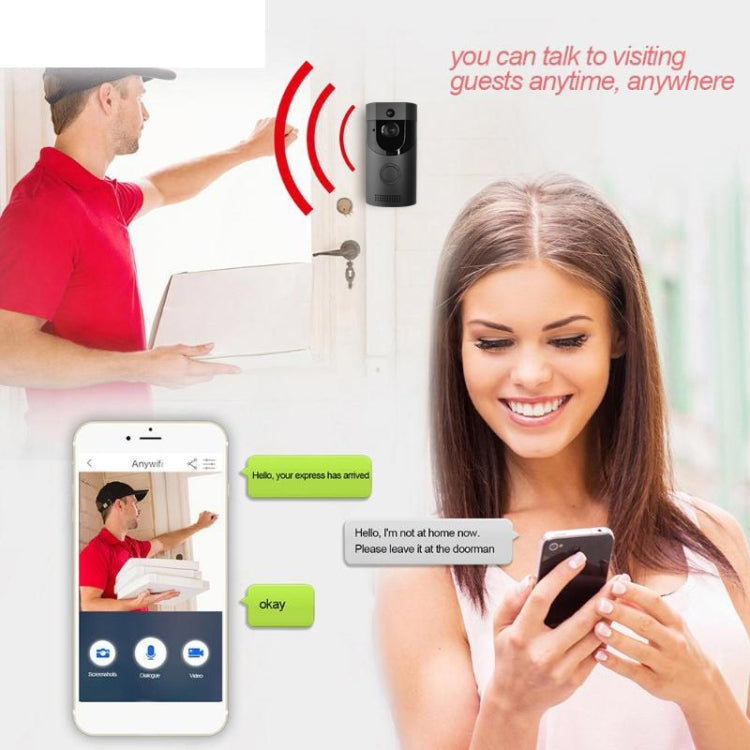 B30 720P 2.4GHz WiFi Low Power Smart Video Doorbell without Dingdong Bell, Support Infrared Night Vision/ Video Talk-back / PIR Detection