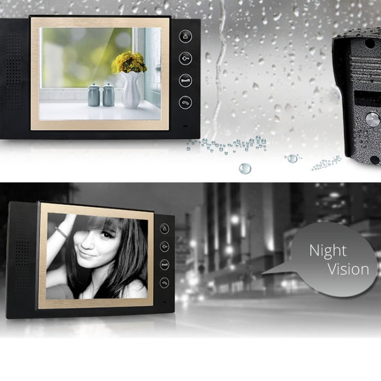 DP-889 8.0 inch Ultra-thin TFT Screen Video Door Phone DoorBell Intercom System 700TVL Camera, Support Night Vision