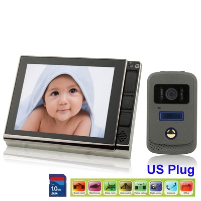 8.0 inch HD TFT LCD Screen Hands Free Color Video Door Phone System, with Digital Photo Frame and Infrared Night-vision Function, Support SD Card (Max 16GB)