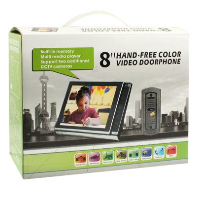 8.0 inch HD TFT LCD Screen Hands Free Color Video Door Phone System, with Digital Photo Frame and Infrared Night-vision Function, Support SD Card (Max 16GB)