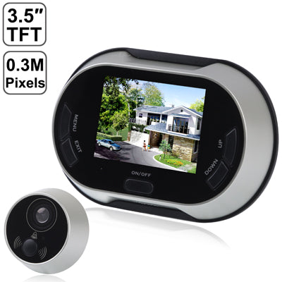 3.5 inch Digital Video DoorBell Phone Peephole Viewer, 0.3 Mega Pixels Camera, View Angle: 170 Degree