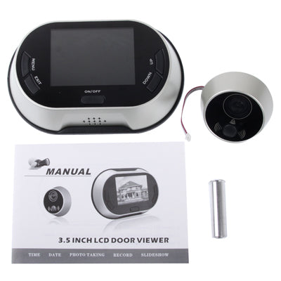3.5 inch Digital Video DoorBell Phone Peephole Viewer, 0.3 Mega Pixels Camera, View Angle: 170 Degree