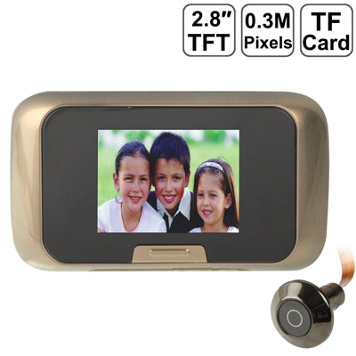 2.8 inch Screen Phone Style Smart Peephole Viewer / Visual Doorbell, 0.3 Mega Pixels Camera, Support TF Card