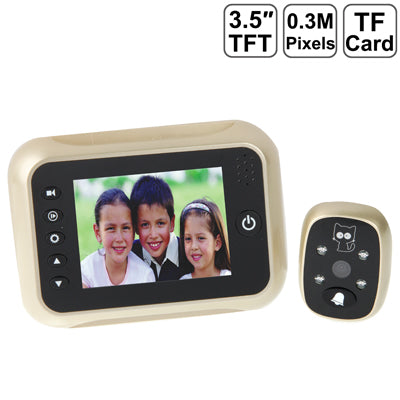 3.5 inch Screen Smart Peephole Viewer / Visual Doorbell, 0.3 Mega Pixels Camera, Support TF Card & Night Vision, Optional Ringtone