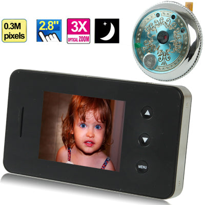 0.3 Mega Pixels 3X Digital Zoom 2.8 inch TFT Screen Ultra High Definition Electronic Peephole Viewer with Night Vision / Destruction Alarm (S5)