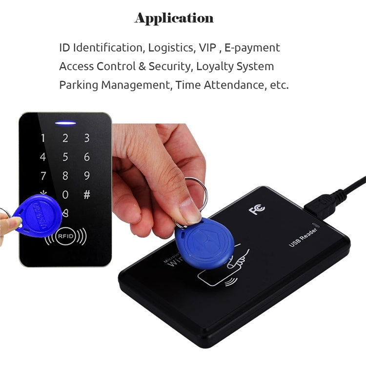 Water Resistant RFID Proximity ID Card Token Keyfobs Keychain for Access Control(Blue)