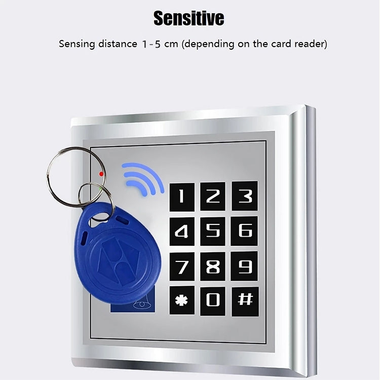 Water Resistant RFID Proximity ID Card Token Keyfobs Keychain for Access Control(Blue)