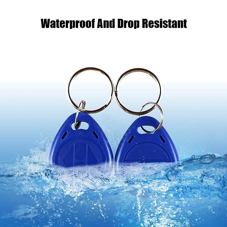 Water Resistant RFID Proximity ID Card Token Keyfobs Keychain for Access Control(Blue)