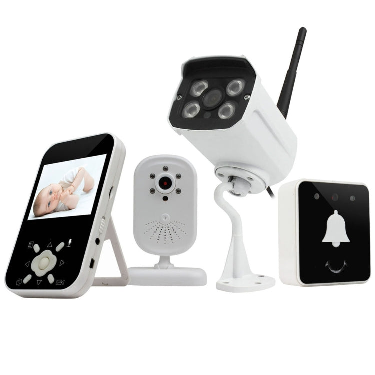 S336 3.5 inch High Definition LCD Screen Baby Monitor + Wireless Monitor + a Peephole Door Bell Kit, Support Motion Detect