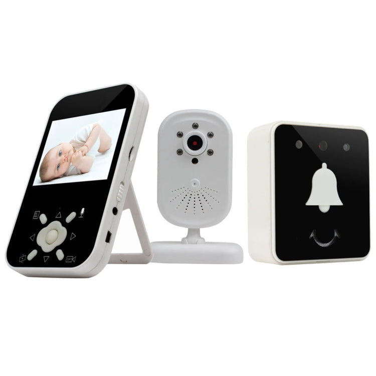 HT-S328 3.5 inch High Definition LCD Screen Baby Monitor + Peephole Door Bell Kit, Support Motion Detect