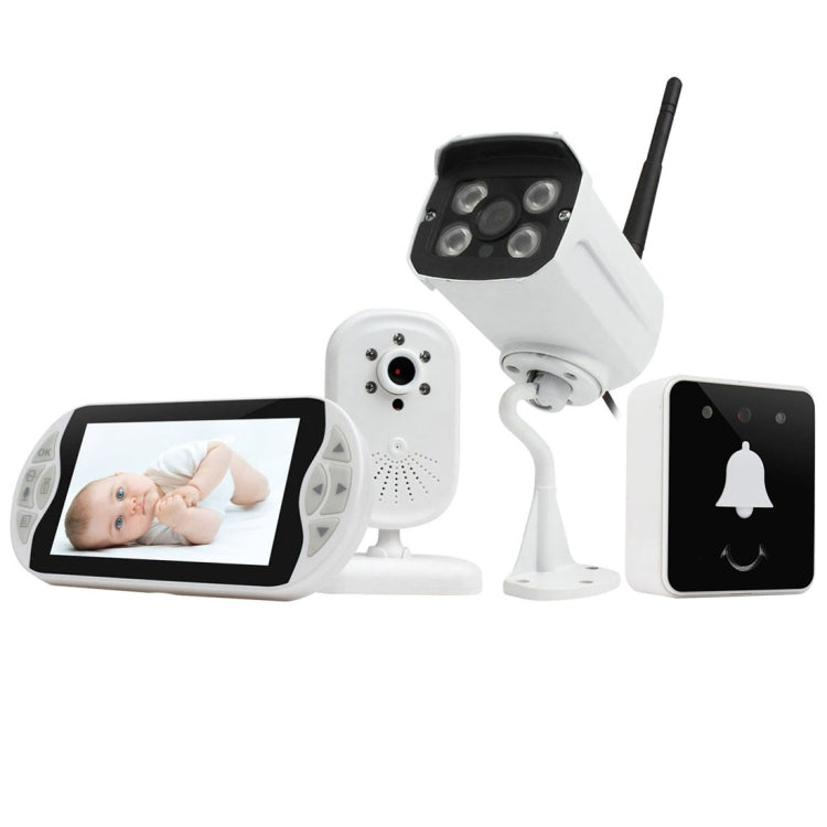 S536 5 inch High Definition LCD Screen Baby Monitor + Wireless Monitor + Peephole Door Bell Kit, Support Motion Detect