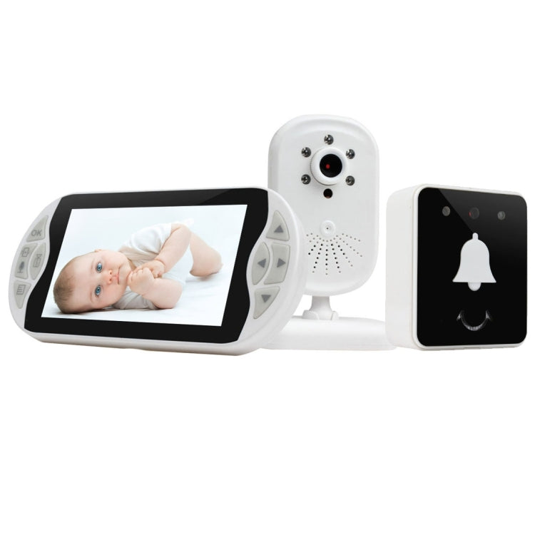 S528 5 inch High Definition LCD Screen Baby Monitor + Peephole Door Bell Kit, Support Motion Detect