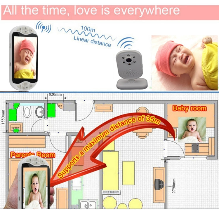 S511 5 inch High Definition LCD Screen Video Recording Baby Monitor, Support Motion Detect