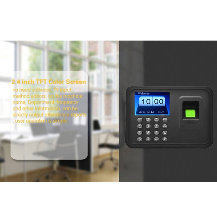 A6 2.4 inch Color TFT Screen Biometric Fingerprint Time Attendance, USB Communication Office Time Attendance Clock