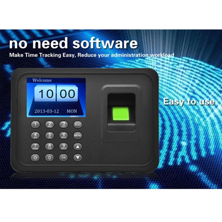 A6 2.4 inch Color TFT Screen Biometric Fingerprint Time Attendance, USB Communication Office Time Attendance Clock