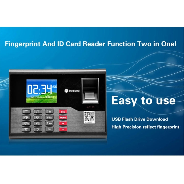 A-C120 2.8 inch Color TFT Screen Fingerprint & RFID Time Attendance, USB Communication Office Time Attendance Clock