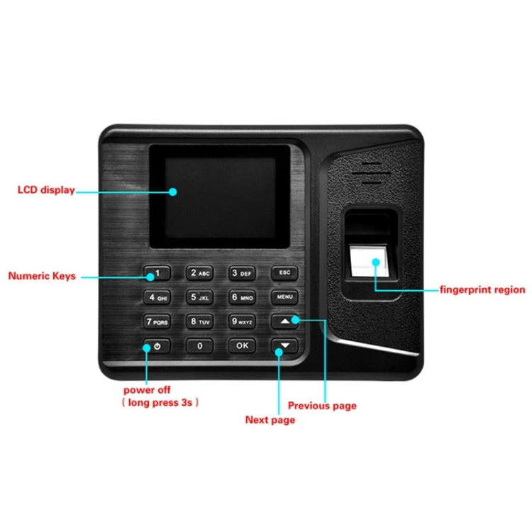A-E260 2.8 inch TFT Color Screen Free Software Fingerprint Time Attendance, USB Communication Office Time Attendance Clock