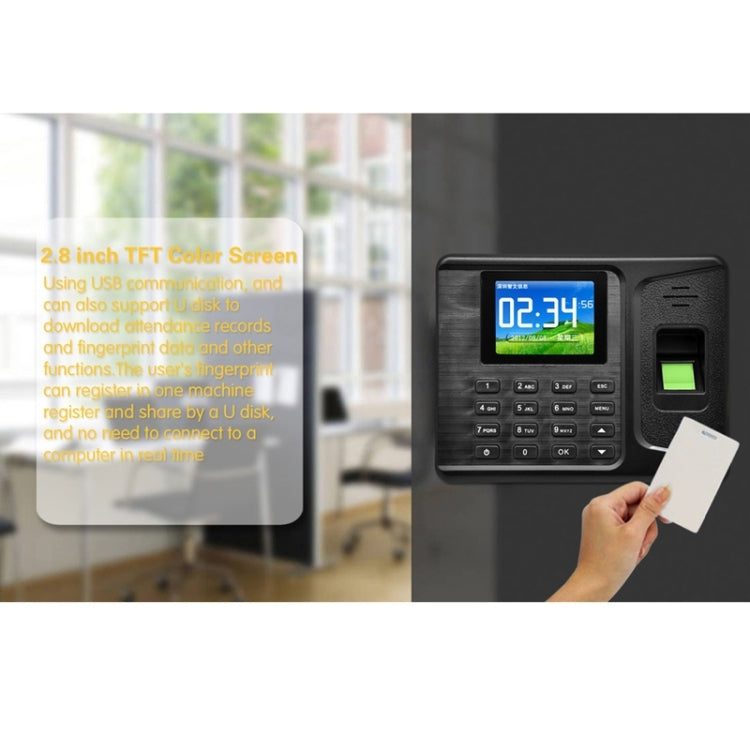 A-F260 2.8 inch Color TFT Screen Fingerprint & RFID Time Attendance, USB Communication Office Time Attendance Clock