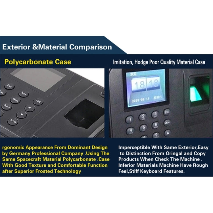 N-308 2.8 inch Color TFT Screen Fingerprint Time Attendance, USB Communication Office Time Attendance Clock
