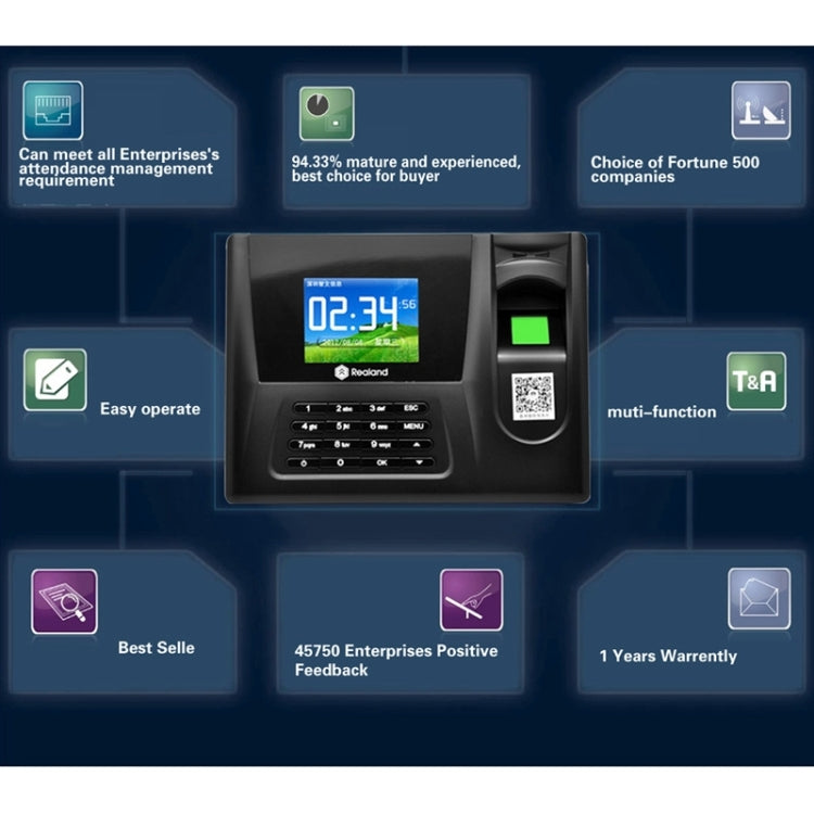 ZDC20 2.8 inch Color TFT Screen Fingerprint Time Attendance, USB Communication Office Time Attendance Clock