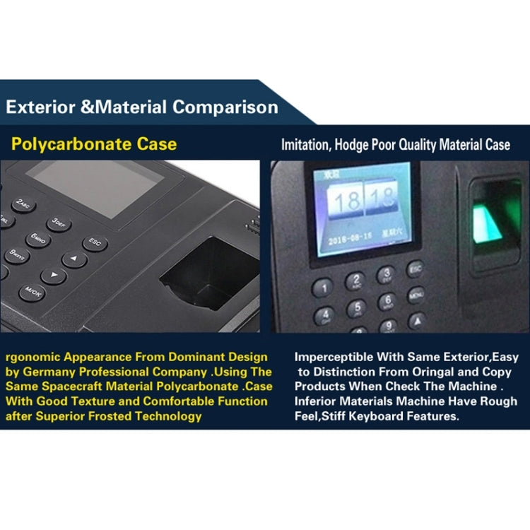 ZDC20 2.8 inch Color TFT Screen Fingerprint Time Attendance, USB Communication Office Time Attendance Clock