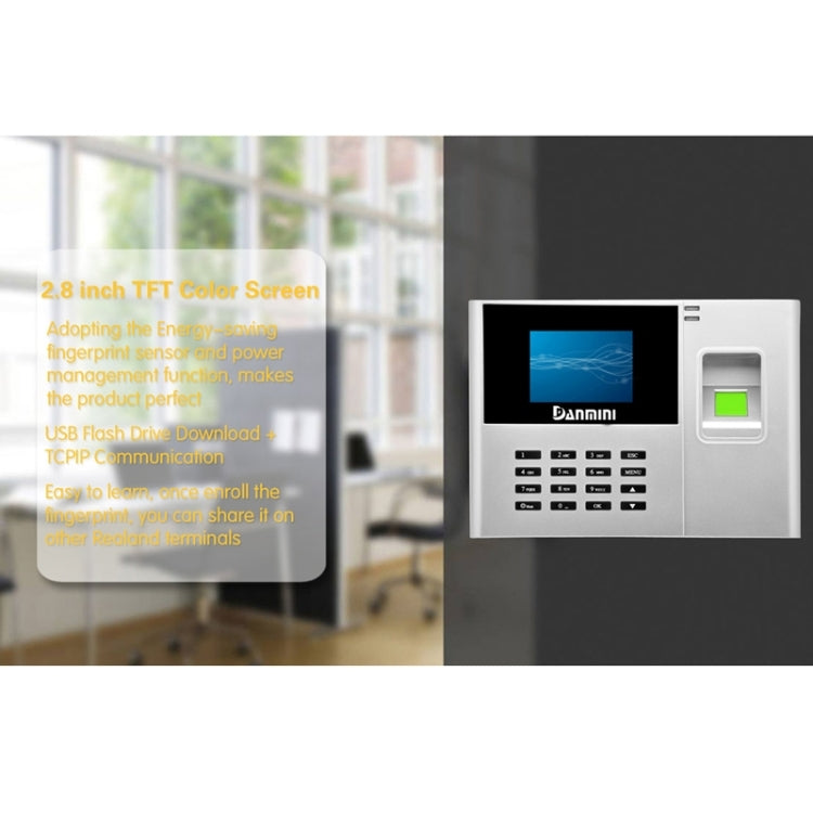 N-308-T 2.8 inch Color TFT Screen Fingerprint Time Attendance, TCP/IP Communication Office Time Attendance Clock