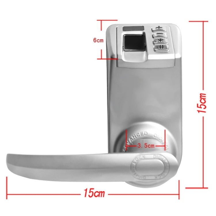 DIY-788 Fingerprint Lock Biometric Digital Lock for Office / Private Home Security, Support up to 99 Fingerprints Memory & 1 Password(Silver)