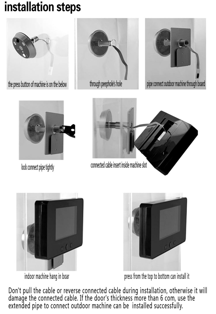 YB-43HD-M 4.3 inch Screen Mutiple Function Smart Door Peephole Viewer, 1.3MP Sensor Camera, Support Movement Detection & Night Vision