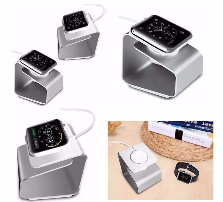 For Apple Watch 38mm / 42mm Aluminum Charger Holder(Silver)