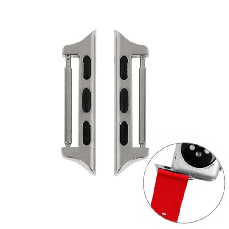 2 PCS for Apple Watch 42mm Metal Strap Connector Metal Buckle(Silver)