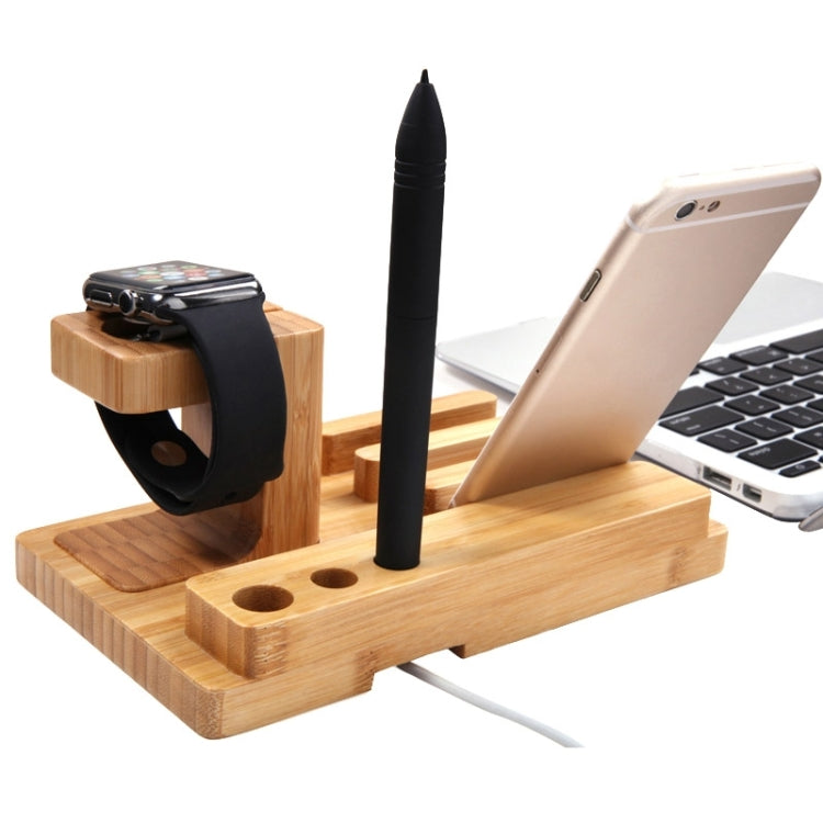 3 in 1 Bamboo Charging Holder Display Stand for Apple Watch 38mm & 42mm / iPhone 6 & 6 Plus / iPhone 5 & 5S & 5C / iPad