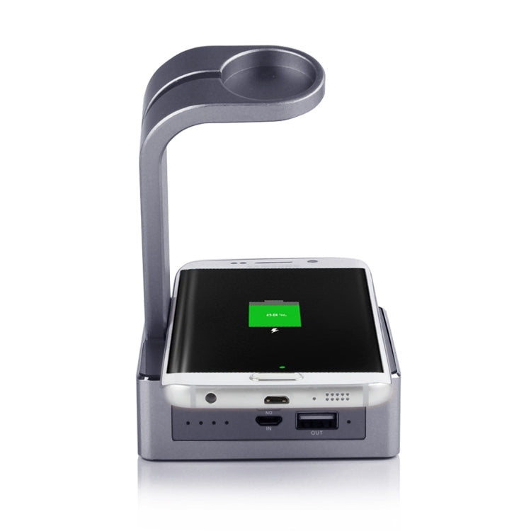 Metal Holder for Apple Watch 38mm & 42mm with Wireless Charger & Power Bank, Wireless Charger for Galaxy S6 / S6 edge / S6 edge Plus / Note 5, Apple Watch Charging Cable Not Included