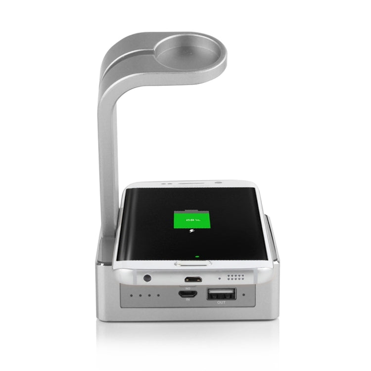 Metal Holder for Apple Watch 38mm & 42mm with Wireless Charger & Power Bank, Wireless Charger for Galaxy S6 / S6 edge / S6 edge Plus / Note 5, Apple Watch Charging Cable Not Included
