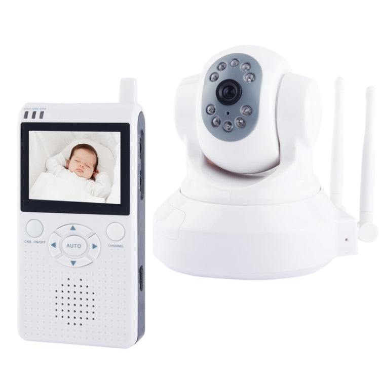2.4GHz, 5V 1A, 2.5 inch LCD Screen Wireless Security Kit Baby Camera Baby Monitor, Support USB Network, Built in Micorphone in Camera & Speaker, Model: 8609L(White)