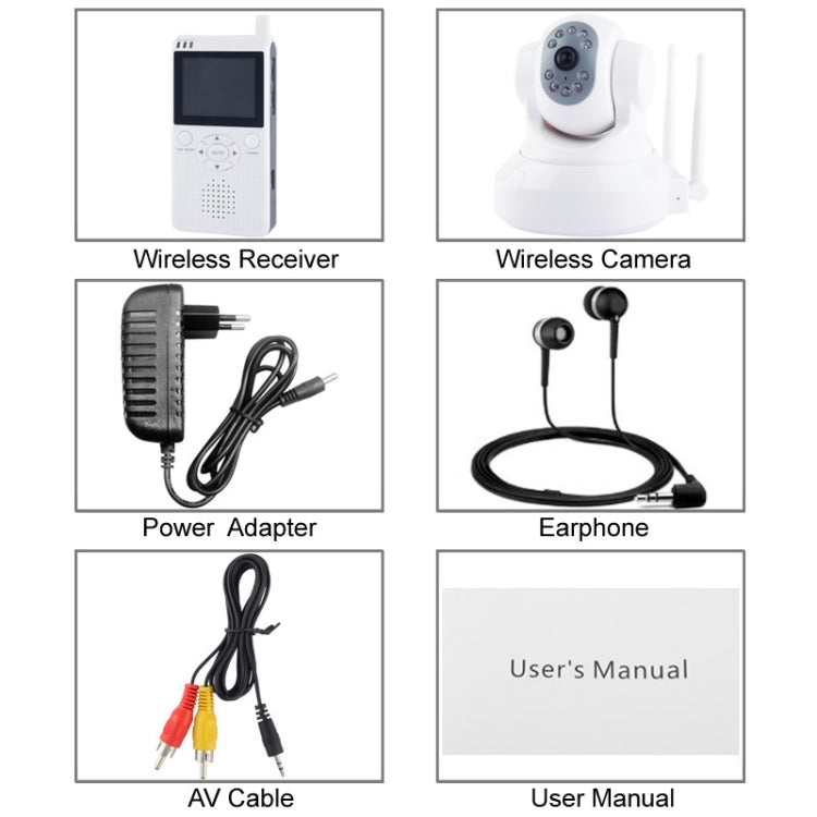 2.4GHz, 5V 1A, 2.5 inch LCD Screen Wireless Security Kit Baby Camera Baby Monitor, Support USB Network, Built in Micorphone in Camera & Speaker, Model: 8609L(White)