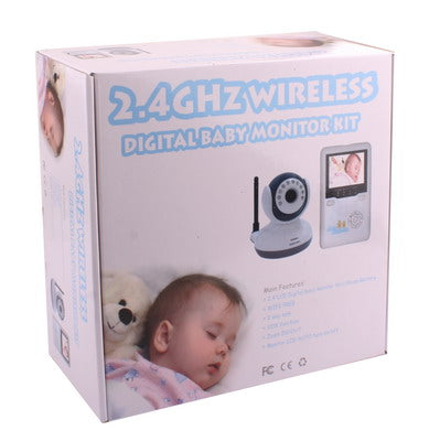 2.4GHZ Wireless Digital Baby Monitor Two way Speaker & Night Vision, Built-in rechargeable Li-battery(White)