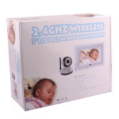 7 inch Digital LCD Baby Monitor Kit, Support Night Camera, AV OUT(White)