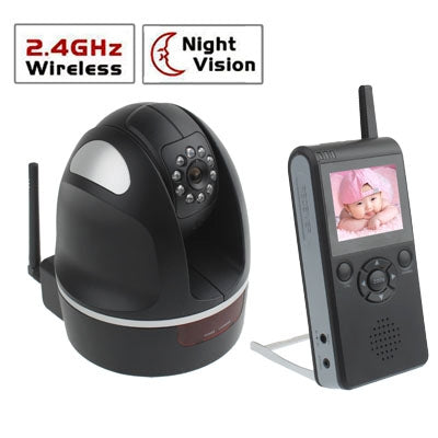 2.4GHz Digital Wireless Pan-Tilt-Zoom Camera and 2.4 inch TFT Screen Receiver Surveillance System (SR-8229JE)(Black)