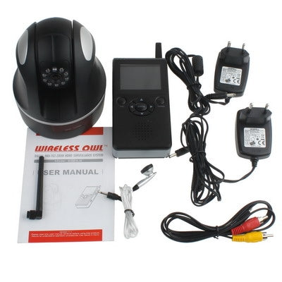 2.4GHz Digital Wireless Pan-Tilt-Zoom Camera and 2.4 inch TFT Screen Receiver Surveillance System (SR-8229JE)(Black)