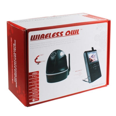 2.4GHz Digital Wireless Pan-Tilt-Zoom Camera and 2.4 inch TFT Screen Receiver Surveillance System (SR-8229JE)(Black)