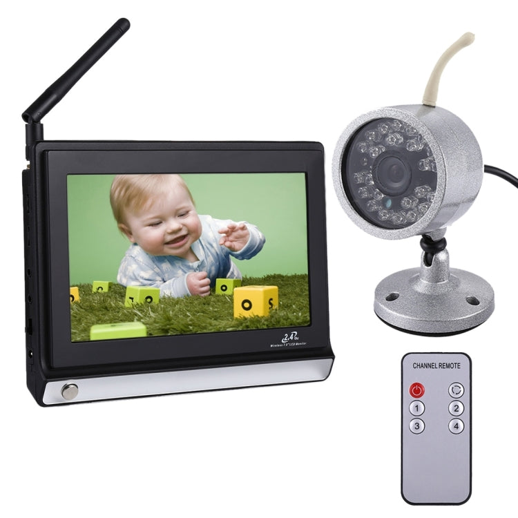 2.4GHz Wireless Baby Monitor with 7.0 inch LCD Display / Night Vision / Remote Control, Built-in Rechargeable Li-battery(Black)