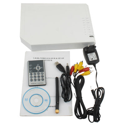 USB 2.0 2.4GHz Wireless Receiving 4-Channel Multiplexer (Monitor)(White)