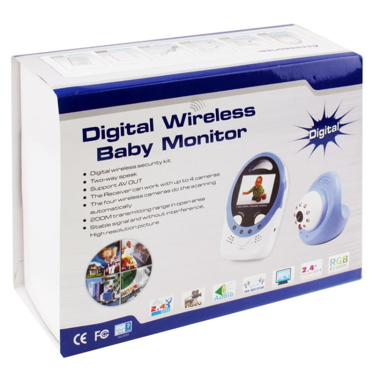 2.4 inch LCD Wireless Digital Baby Monitor with Two-Way Speakers Night Working Version , Transmit distance: 200m(Blue)